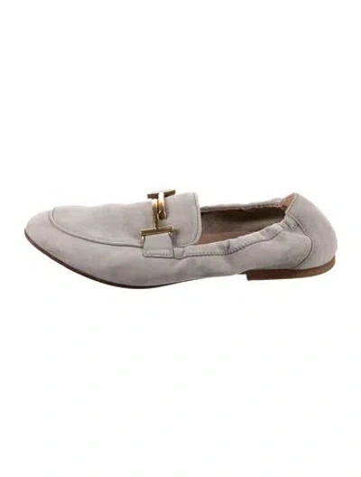 Pre-owned Tod's Suede Loafers In Gray