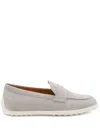Tod's Lace-up Suede Almond Toe Rubber Sole Shoes In Grey