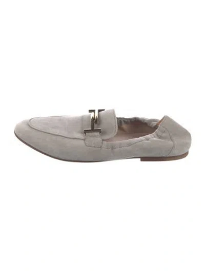 Pre-owned Tod's Suede Loafers In Grey