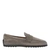 Tod's Loafers Featuring Braided Trim And Penny Strap In Grey