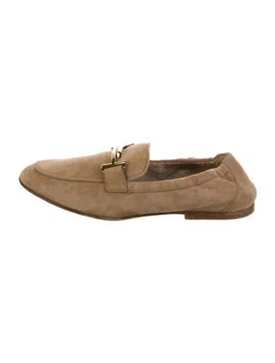 Pre-owned Tod's Suede Loafers In Neutral