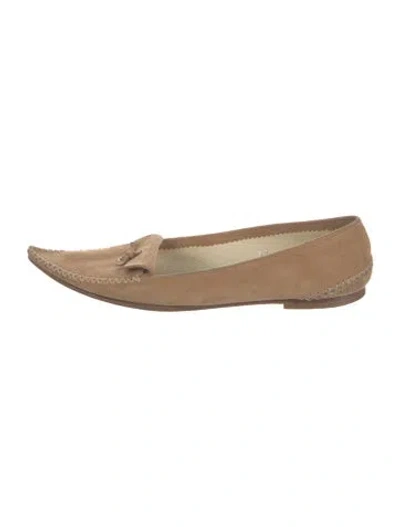 Pre-owned Tod's Suede Loafers In Neutral