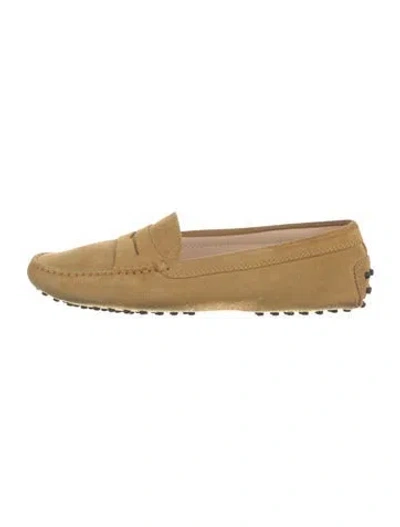 Pre-owned Tod's Suede Loafers In Neutral