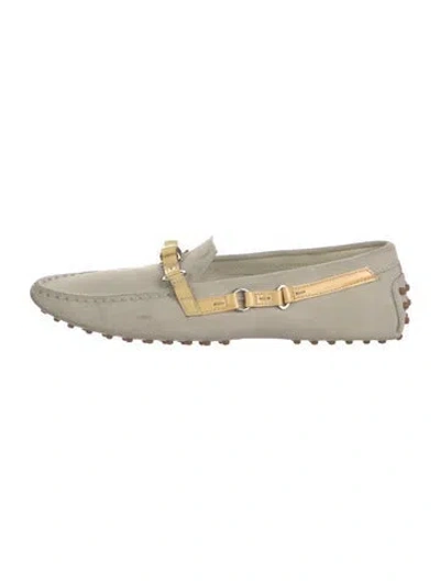 Pre-owned Tod's Suede Loafers In Neutral
