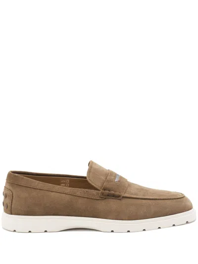 Tod's Suede Loafers In Neutrals