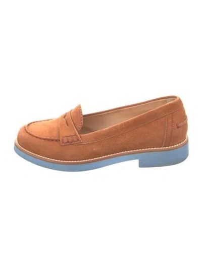 Pre-owned Tod's Suede Loafers In Orange