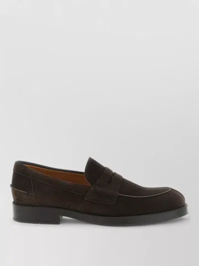 Tod's Suede Loafers Penny Strap Round Toe In Multi
