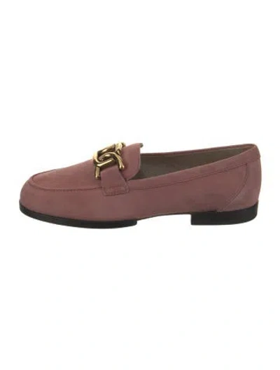 Pre-owned Tod's Suede Loafers In Pink