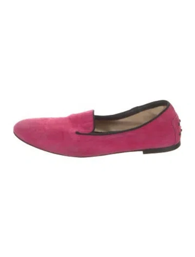 Pre-owned Tod's Suede Loafers In Pink