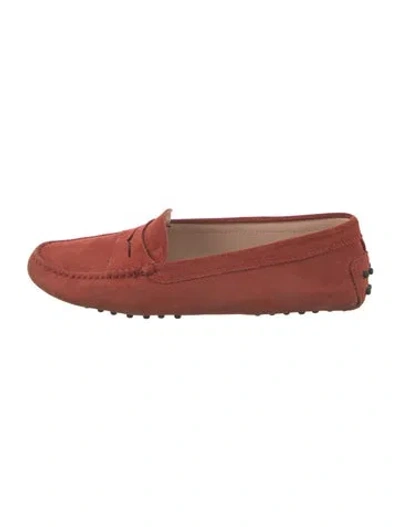 Pre-owned Tod's Suede Loafers In Pink