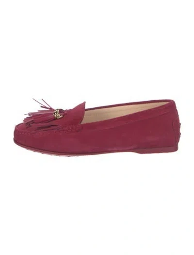 Pre-owned Tod's Suede Loafers In Pink