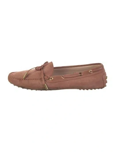 Pre-owned Tod's Suede Loafers In Pink