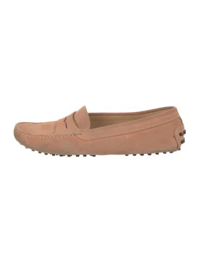 Pre-owned Tod's Suede Loafers In Pink