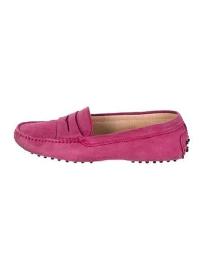 Pre-owned Tod's Suede Loafers In Pink