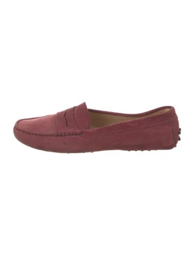 Pre-owned Tod's Suede Loafers In Purple