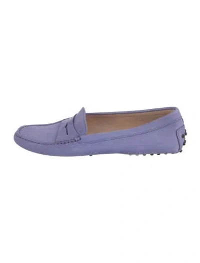 Pre-owned Tod's Suede Loafers In Purple