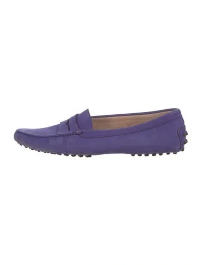 Pre-owned Tod's Suede Loafers In Purple