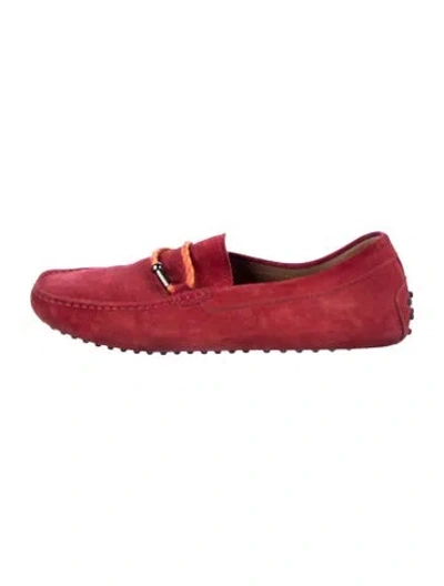 Pre-owned Tod's Suede Loafers In Red