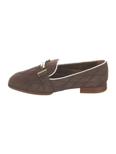 Pre-owned Tod's Suede Loafers W/ Tags In Brown