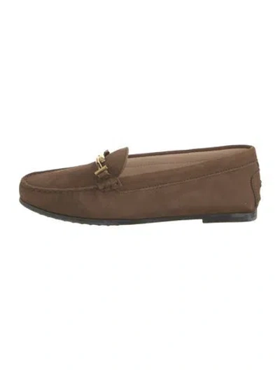 Pre-owned Tod's Suede Loafers W/ Tags In Brown