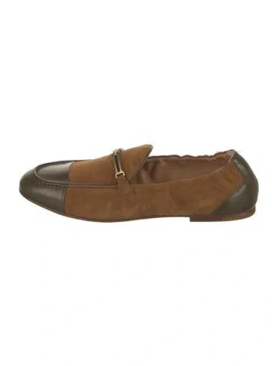 Pre-owned Tod's Suede Loafers W/ Tags In Brown