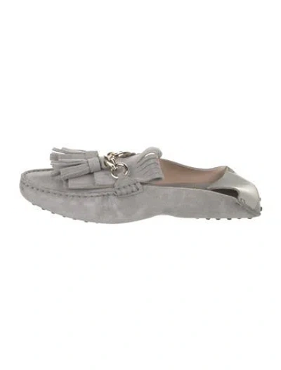 Pre-owned Tod's Suede Loafers W/ Tags In Grey