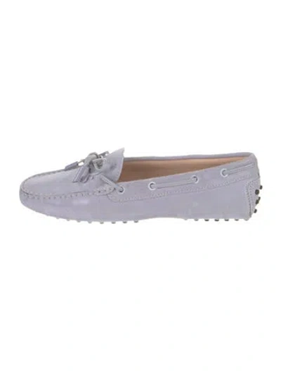 Pre-owned Tod's Suede Loafers W/ Tags In Purple