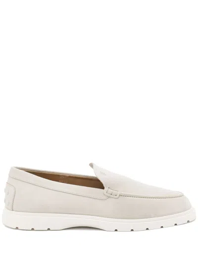 Tod's Suede Loafers In White
