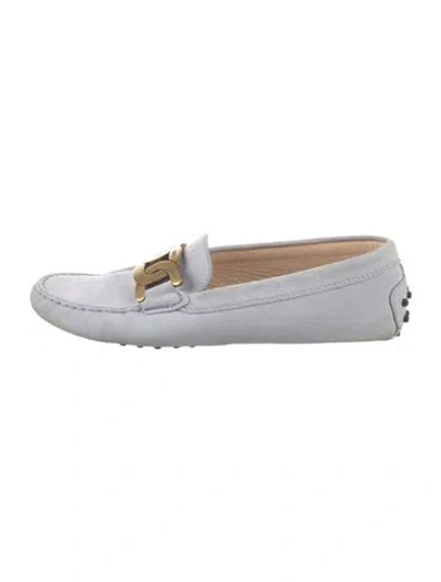 Pre-owned Tod's Suede Loafers In White