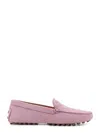 Tod's Suede Loafers With Engraved Logo On The Front In Pink