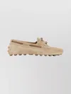 Tod's Suede Loafers With Lace Detail And Rubber Sole In Multi