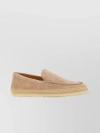 TOD'S SUEDE LOAFERS WITH ROUND TOE AND PEBBLE SOLE