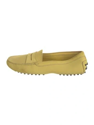 Pre-owned Tod's Suede Loafers In Yellow