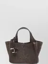 Tod's Suede Micro Tote Bag With Detachable Strap In Gray
