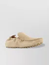 Tod's Suede Moc Toe Loafers With Rubber Sole