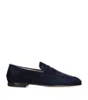 Tod's Suede Mocassino Loafers In Navy