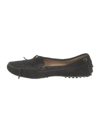 Pre-owned Tod's Suede Moccasins In Black