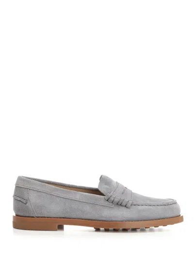 Tod's Suede Moccasins In Grey