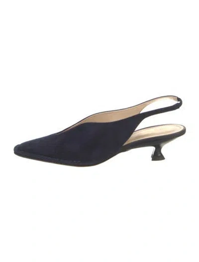 Pre-owned Tod's Suede Mules In Blue