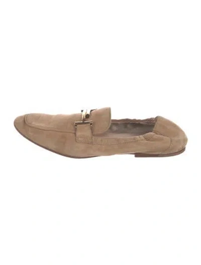 Pre-owned Tod's Suede Mules In Brown
