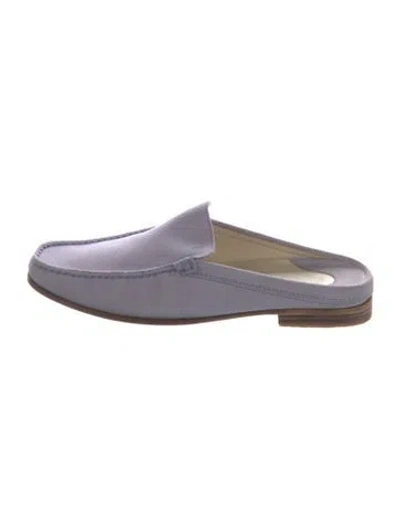 Pre-owned Tod's Suede Mules In Grey/purple