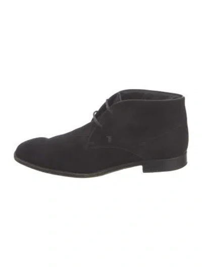 Pre-owned Tod's Suede Oxfords In Black