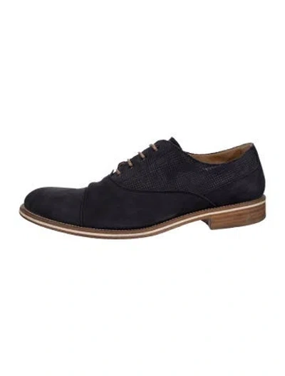 Pre-owned Tod's Suede Oxfords In Blue