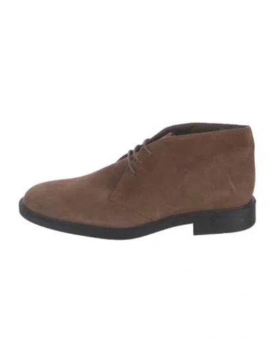 Pre-owned Tod's Suede Oxfords In Brown