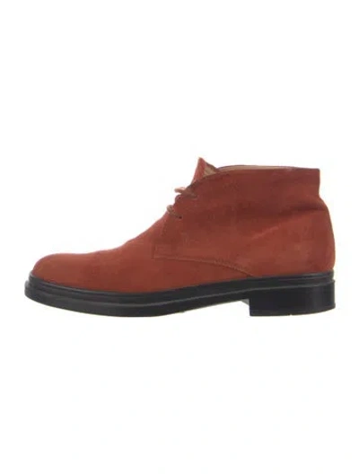 Pre-owned Tod's Suede Oxfords In Orange