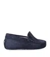 Tod's Suede Pantofola Gommini Loafers In Navy