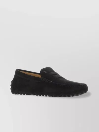 Tod's Suede Penny Keeper Loafers In Black