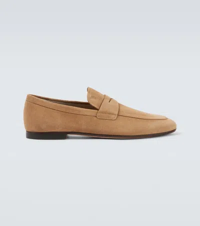 Tod's Suede Penny Loafers
