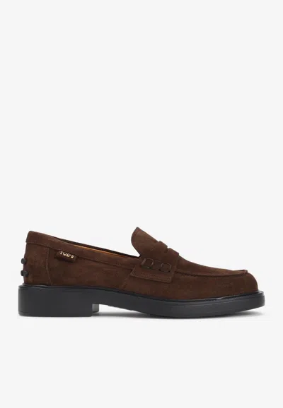 Tod's Suede Penny Loafers