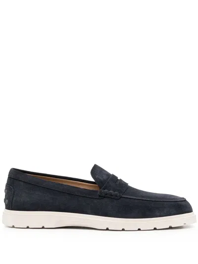 Tod's Loafers M59k0 Suede In Blue